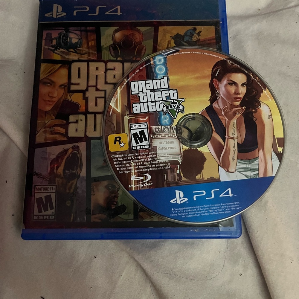 Sony PS4 Game - Grand Theft Auto V with Blue Case